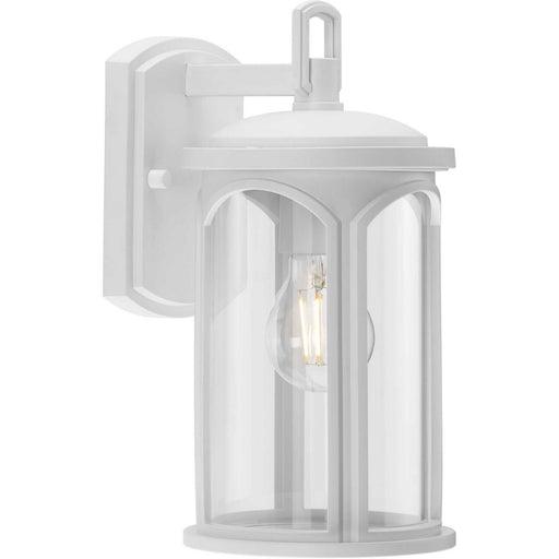 Gables One Light Outdoor Wall Lantern Satin White