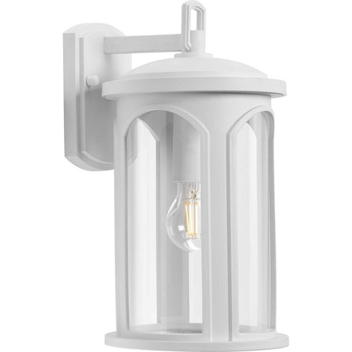 Gables One Light Outdoor Wall Lantern Satin White