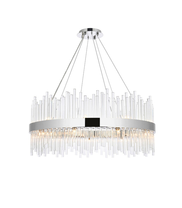 Dallas 20 Light Pendant Chrome-Large Chandeliers-Elegant Lighting-Lighting Design Store