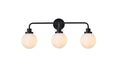 Elegant Lighting - LD7034W28BK - Three Light Bath - Hanson - Black