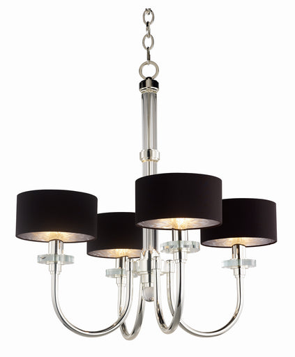 Manhattan Four Light Chandelier Plated Silver