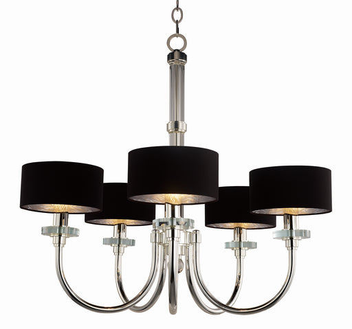 Manhattan Five Light Chandelier Plated Silver