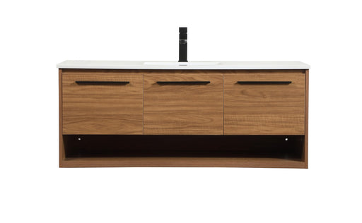 Roman Single Bathroom Vanity Walnut Brown