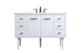 Elegant Lighting - VF48048MWH - Single Bathroom Vanity - Cyrus - White