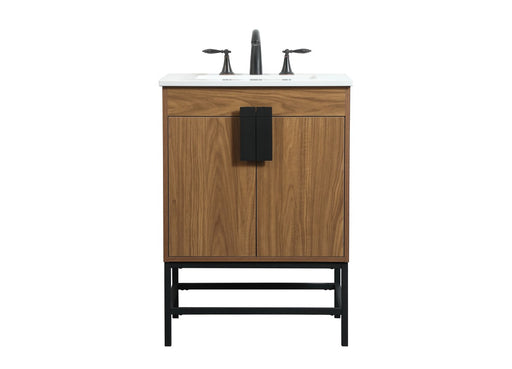 Eugene Single Bathroom Vanity Walnut Brown