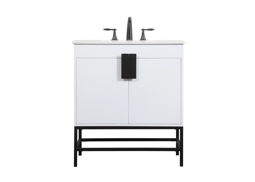 Elegant Lighting - VF48830MWH - Single Bathroom Vanity - Eugene - White