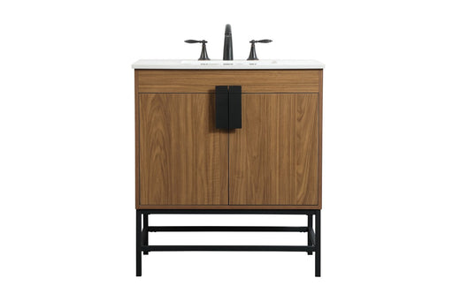 Eugene Single Bathroom Vanity Walnut Brown
