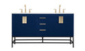 Elegant Lighting - VF48860DMBL - Double Bathroom Vanity - Eugene - Blue
