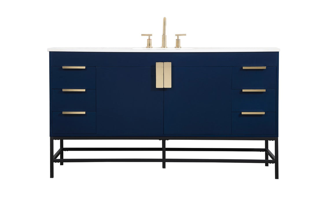Elegant Lighting - VF48860MBL - Single Bathroom Vanity - Eugene - Blue