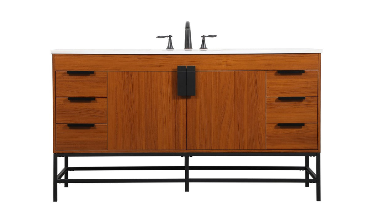 Elegant Lighting - VF48860MTK - Single Bathroom Vanity - Eugene - Teak