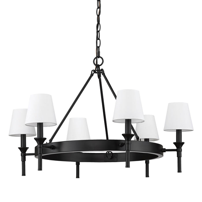 Golden - 1020-6 BLK-MWS - Six Light Chandelier - Edinburgh - Matte Black