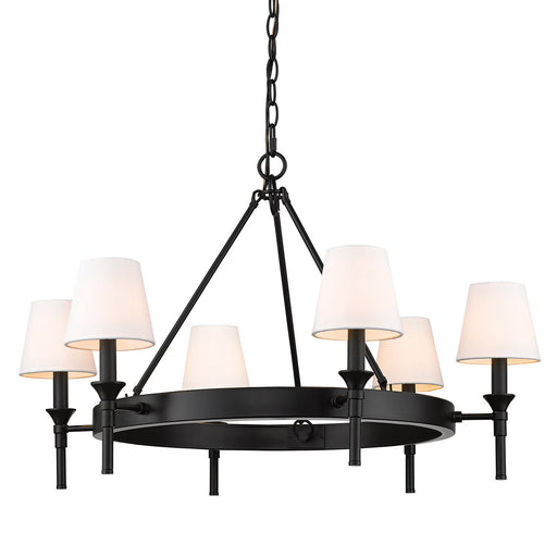 Edinburgh Six Light Chandelier Matte Black