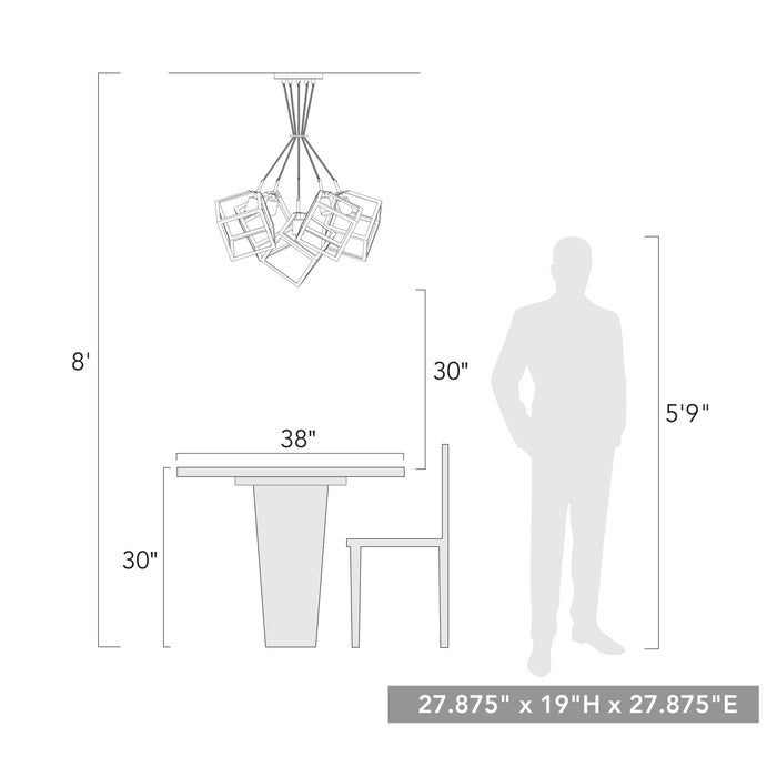 Golden - 2086-5P OG - Five Light Chandelier - Cassio - Olympic Gold