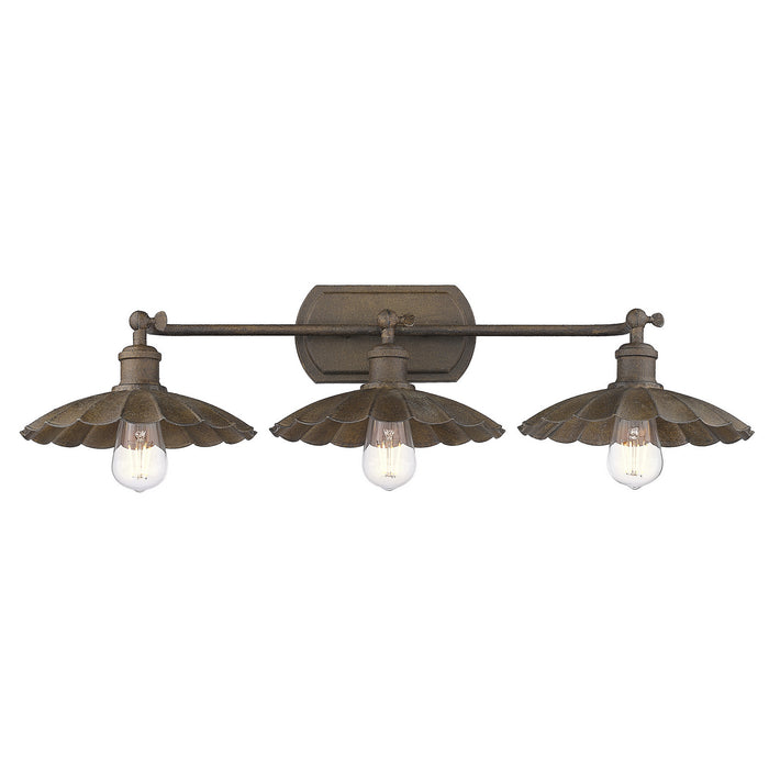 Golden - 3124-BA3 DR - Three Light Vanity Light - Clemence - Dark Rust