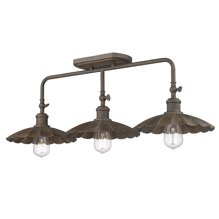 Golden - 3124-BA3 DR - Three Light Vanity Light - Clemence - Dark Rust