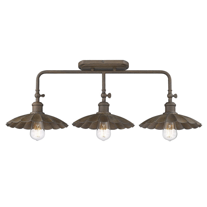 Golden - 3124-BA3 DR - Three Light Vanity Light - Clemence - Dark Rust