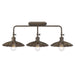 Golden - 3124-BA3 DR - Three Light Vanity Light - Clemence - Dark Rust