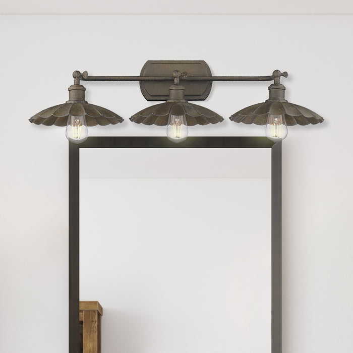 Golden - 3124-BA3 DR - Three Light Vanity Light - Clemence - Dark Rust