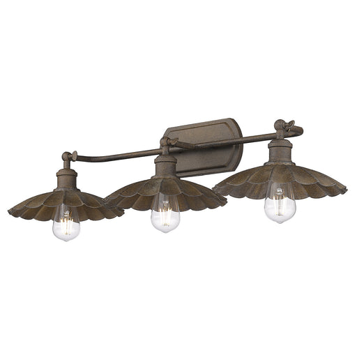 Golden - 3124-BA3 DR - Three Light Vanity Light - Clemence - Dark Rust