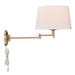 Golden - 3692-A1W BCB-MWS - One Light Swing Arm - Eleanor - Brushed Champagne Brass
