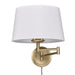 Golden - 3692-A1W BCB-MWS - One Light Swing Arm - Eleanor - Brushed Champagne Brass
