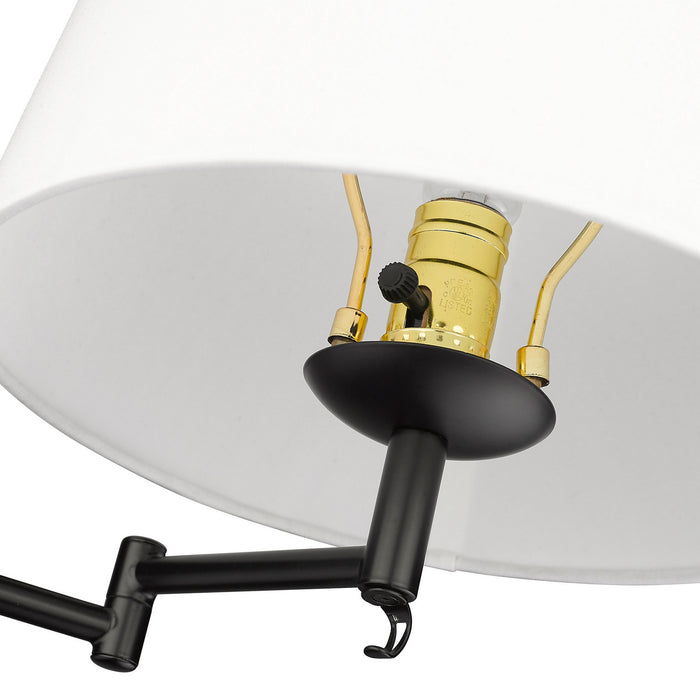 Golden - 3692-A1W BLK-MWS - One Light Swing Arm - Eleanor - Matte Black