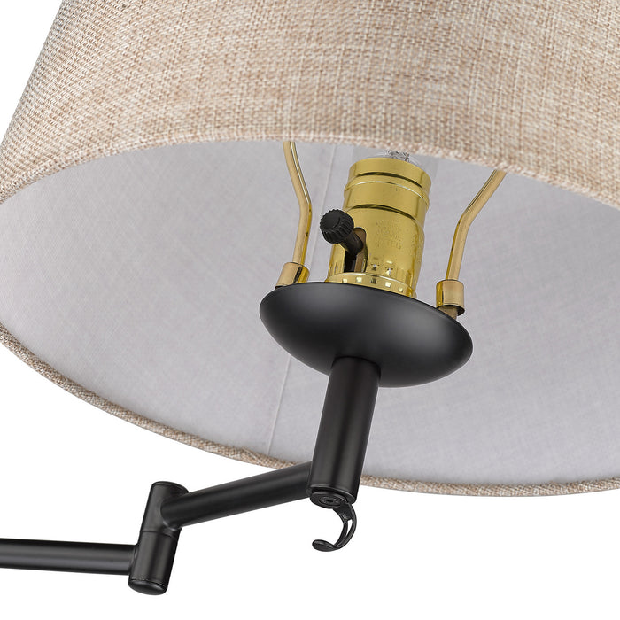 Golden - 3692-A1W BLK-NS - One Light Swing Arm - Eleanor - Matte Black