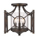Golden - 3718-SF CDB-CLR - Three Light Semi-Flush Mount - Quincy - Cordoban Bronze