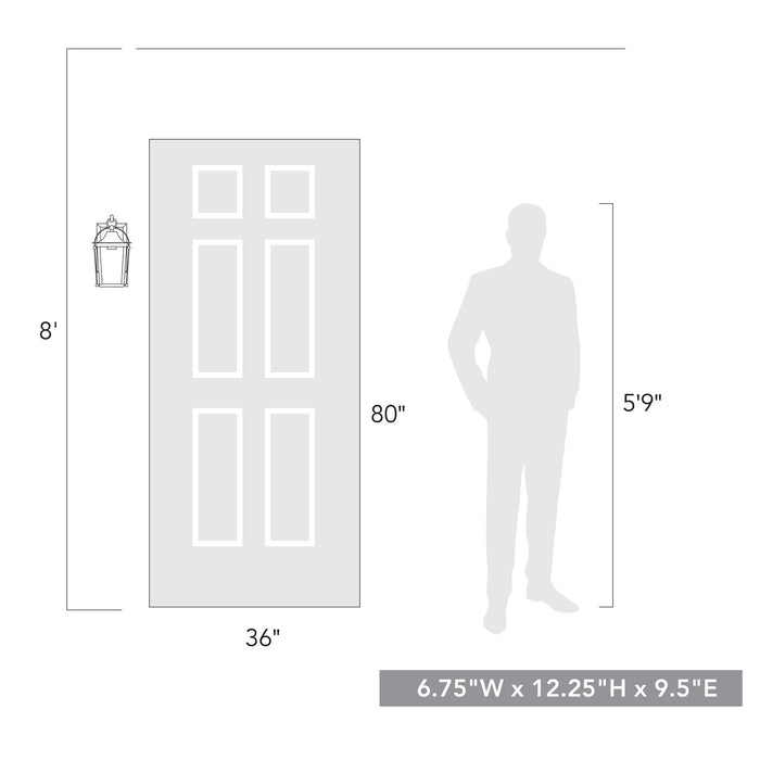 Golden - 4305-OWM NB-CLR - One Light Outdoor Wall Mount - Brigham - Natural Black