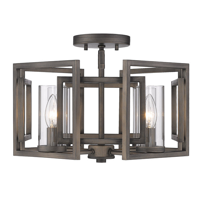Golden - 6068-FM GMT - Four Light Flush Mount - Marco - Gunmetal Bronze