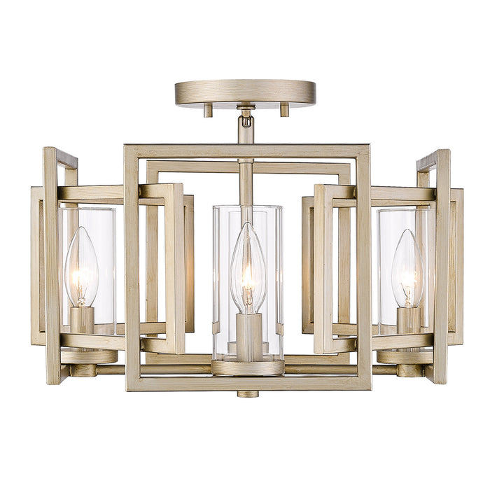 Golden - 6068-FM WG - Four Light Flush Mount - Marco - White Gold