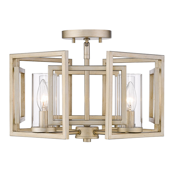 Golden - 6068-FM WG - Four Light Flush Mount - Marco - White Gold
