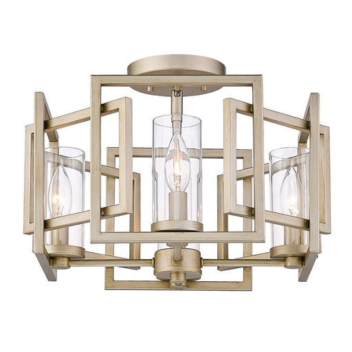Golden - 6068-FM WG - Four Light Flush Mount - Marco - White Gold