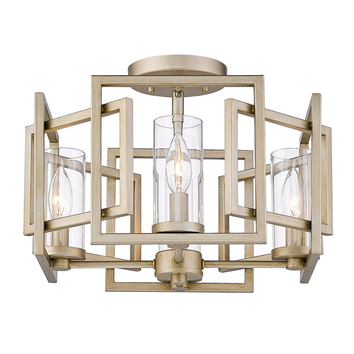 Golden - 6068-FM WG - Four Light Flush Mount - Marco - White Gold