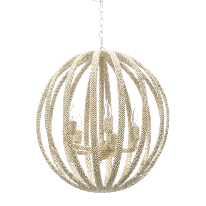 Palecek - 2409-79 - Five Light Chandelier - Madera - Off-White
