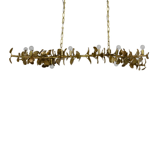 Eucalyptus Ten Light Chandelier Satin Brass