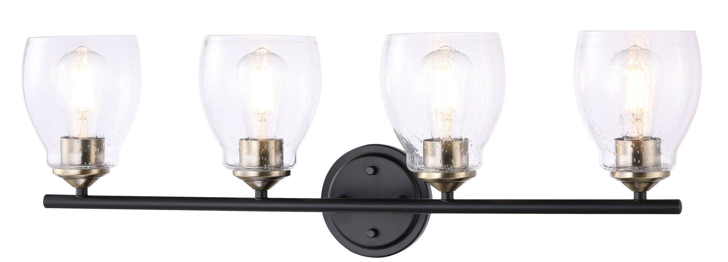 Minka-Lavery - 2434-878 - Four Light Wall Lamp - Winsley - Coal w/Stained Brass
