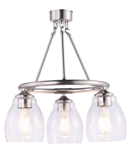Winsley Three Light Chandelier Brushed Nickel