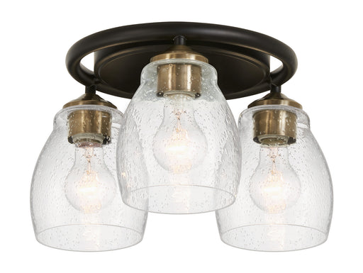 Winsley Three Light Semi Flush Mount Coal And Stained Brass
