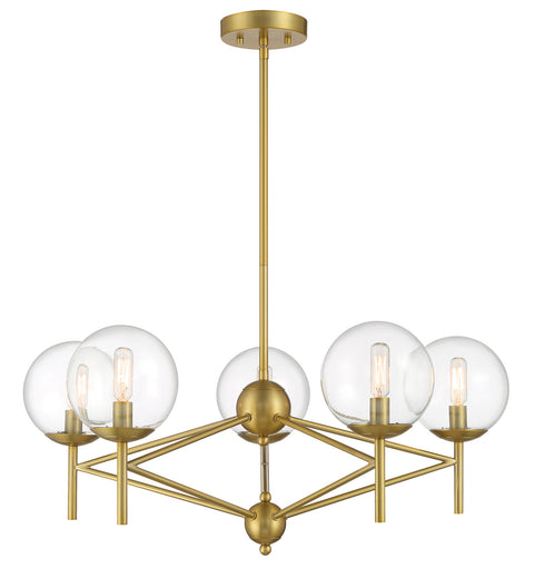 Auresa Five Light Pendant Soft Brass