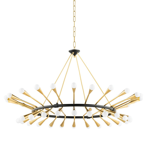 Aries 48 Light Chandelier Vintage Polished Brass/Black Brass