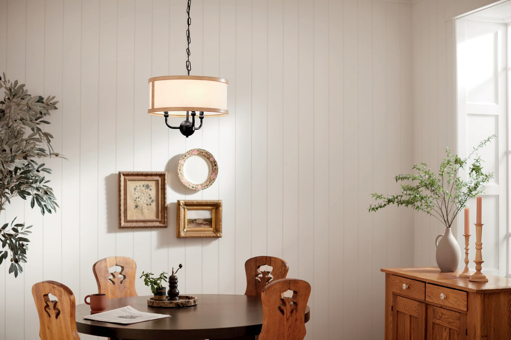 Kichler - 52465AVI - Three Light Chandelier/Semi Flush - Heddle - Anvil Iron