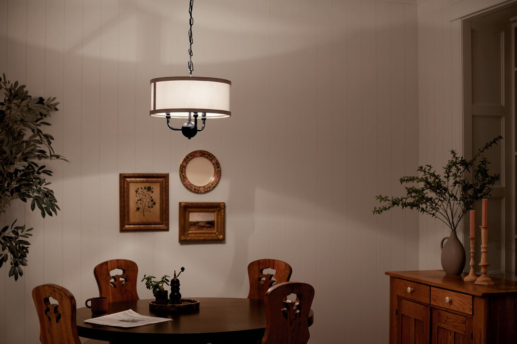 Kichler - 52465AVI - Three Light Chandelier/Semi Flush - Heddle - Anvil Iron