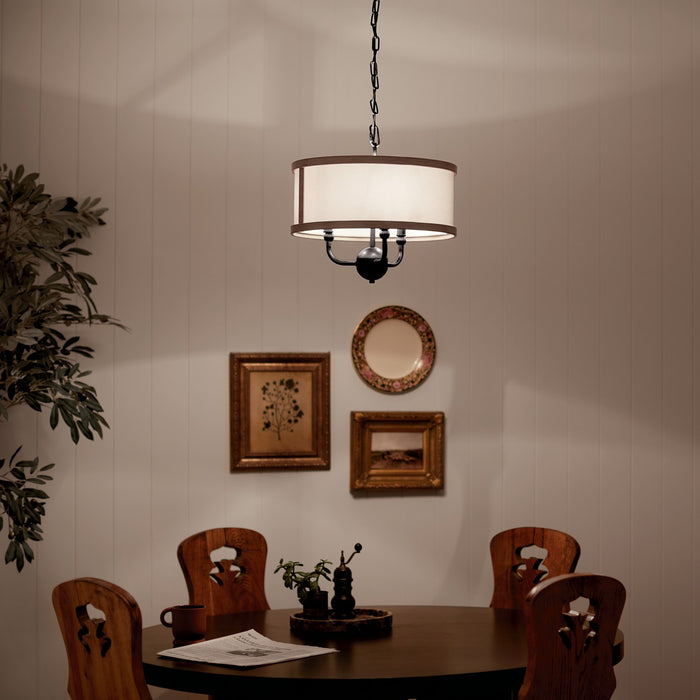 Kichler - 52465AVI - Three Light Chandelier/Semi Flush - Heddle - Anvil Iron