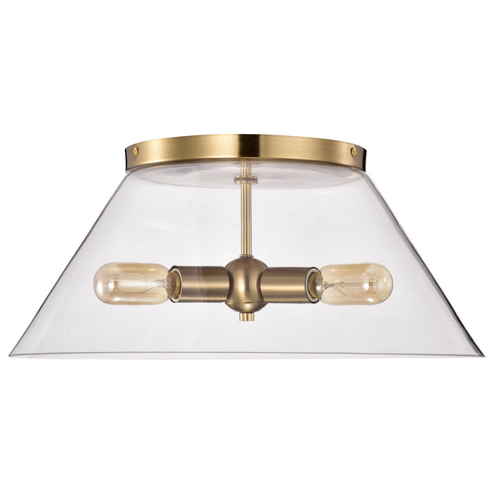 Nuvo Lighting - 60-7422 - Three Light Flush Mount - Dover - Vintage Brass