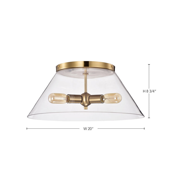 Nuvo Lighting - 60-7422 - Three Light Flush Mount - Dover - Vintage Brass