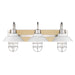 Golden - 3321-BA3 PW-WHT - Three Light Bath Vanity - Fraser - Pewter