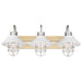 Golden - 3321-BA3 PW-WHT - Three Light Bath Vanity - Fraser - Pewter