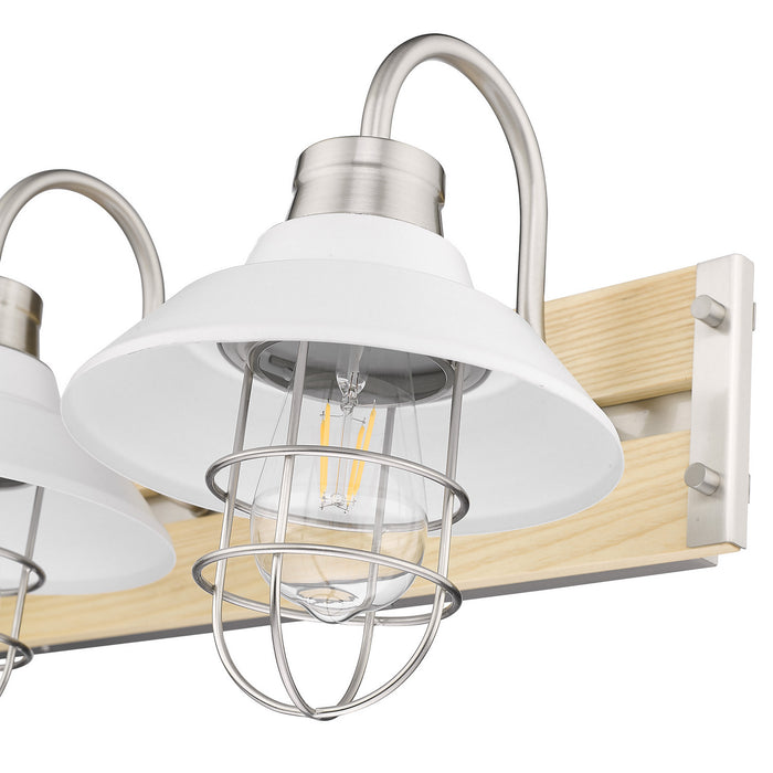 Golden - 3321-BA3 PW-WHT - Three Light Bath Vanity - Fraser - Pewter