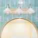 Golden - 3321-BA3 PW-WHT - Three Light Bath Vanity - Fraser - Pewter